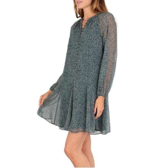 Joie Green Arctic Animal Spot Limited Edition Balloon Sleeve Dress Plus Size XXL - Picture 12 of 12